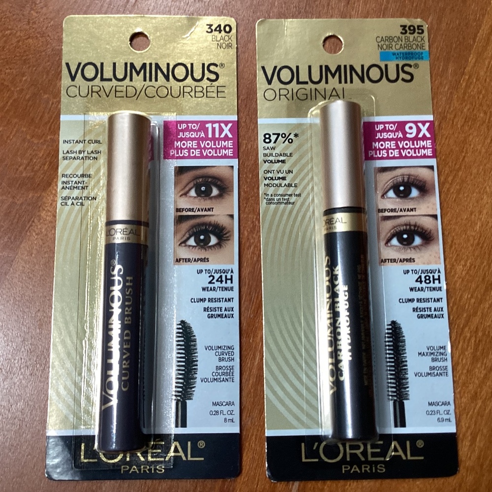 Loreal Paris Voluminous Original/Curved Mascara Bundle NEW